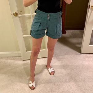 Marc by Marc Jacobs teal high-waisted cargo shorts